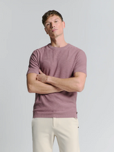 Afbeelding in Gallery-weergave laden, Pullover Short Sleeve Crewneck Solid Slub Knit 27230262 146 Mauve