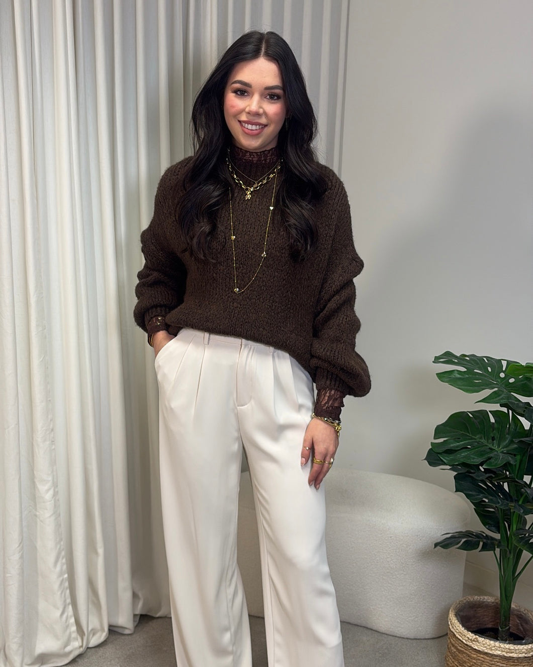 Trui IslaMae LaLunaTheLabel AM_55390 Mid Brown