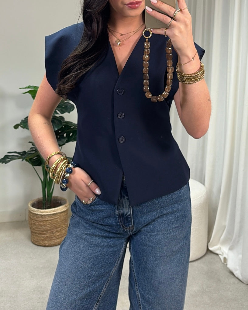 Gilet AMElowen LaLunaTheLabel AM_54900 Navy