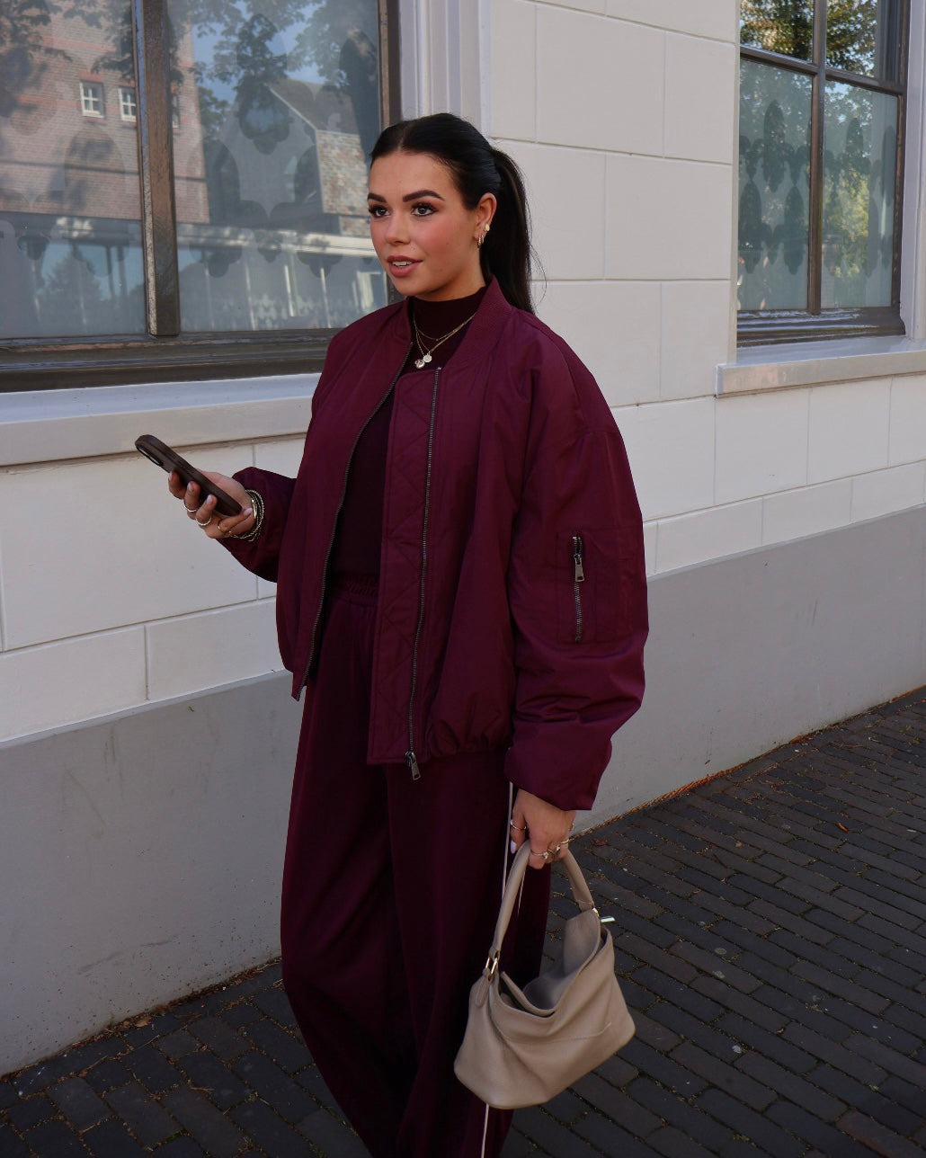 KALorena Bomber Jacket Kaffe 10510620-191528 191528 Windsor Wine