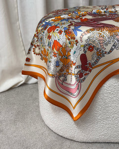 Sjaal AMSahari LaLunaTheLabel AM_53500 Orange/Ecru