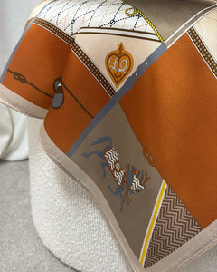 Sjaal AMSahari LaLunaTheLabel AM_53500 Taupe/Orange