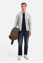 Afbeelding in Gallery-weergave laden, Sweater Full Zip Stand Up Collar Relief No Excess  29100815 102 Grey Melange

