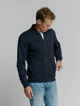 Afbeelding in Gallery-weergave laden, Sweater Full Zipper Jacquard Mix Bomber 27100119 096 Deep Blue
