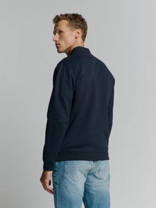 Sweater Full Zipper Jacquard Mix Bomber 27100119 096 Deep Blue