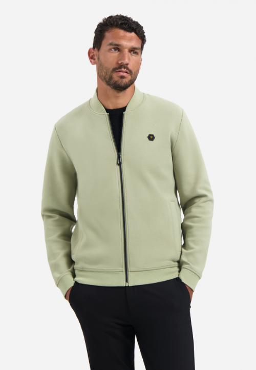 Sweater Full Zipper Pique Bomber No Excess 29100806SN 197 Light Moss